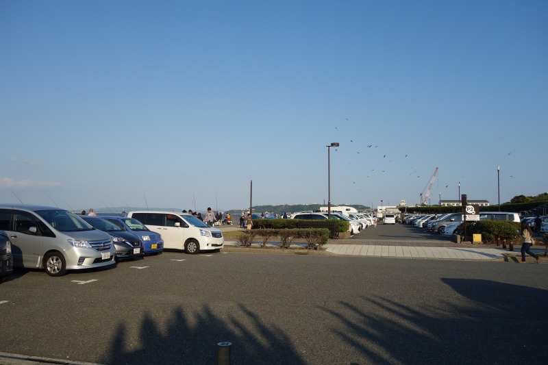 ゴールデンウイークのうみかぜ公園の駐車場の混雑状況写真