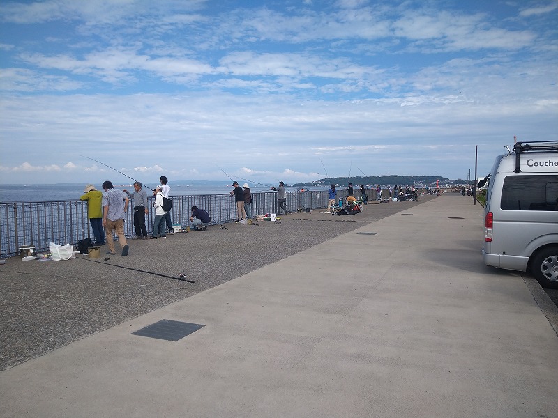 うみかぜ公園の釣り混雑状況