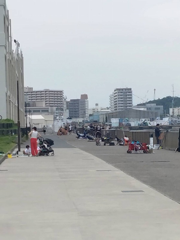 うみかぜ公園の釣り混雑状況