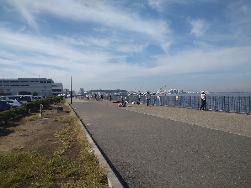 うみかぜ公園の釣り混雑状況