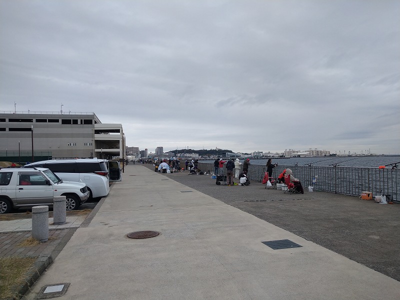 うみかぜ公園の釣り混雑状況